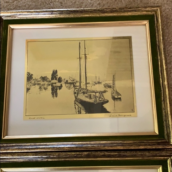 Vintage Wall Decor 4 Vtg Lionel Barrymore Gold Foil
